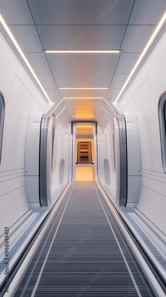 Obraz premium Futuristic urban vertical transportation system