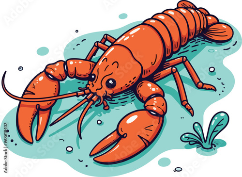 Cartoon Lobster Illustration