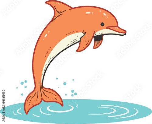 Cartoon Dolphin Jumping