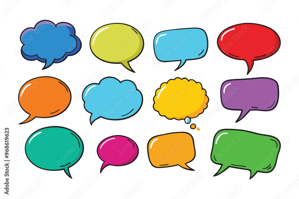 set of hand drawn Speech bubble vector illustration set of hand drawn Speech bubble vector illustration