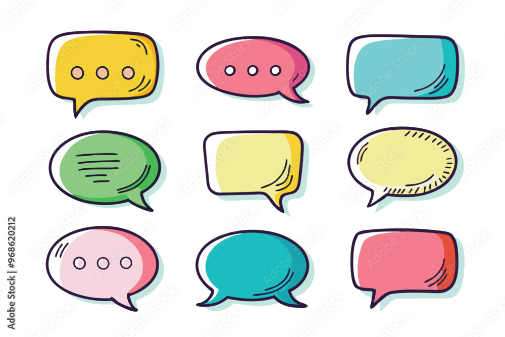 set of hand drawn Speech bubble vector illustration set of hand drawn Speech bubble vector illustration