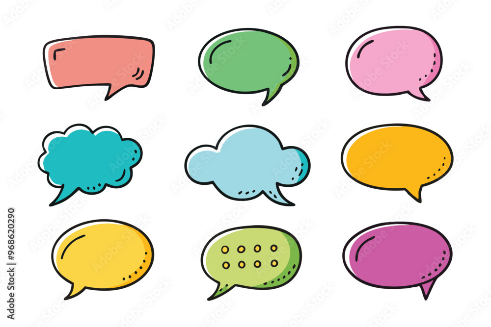 set of hand drawn Speech bubble vector illustration set of hand drawn Speech bubble vector illustration