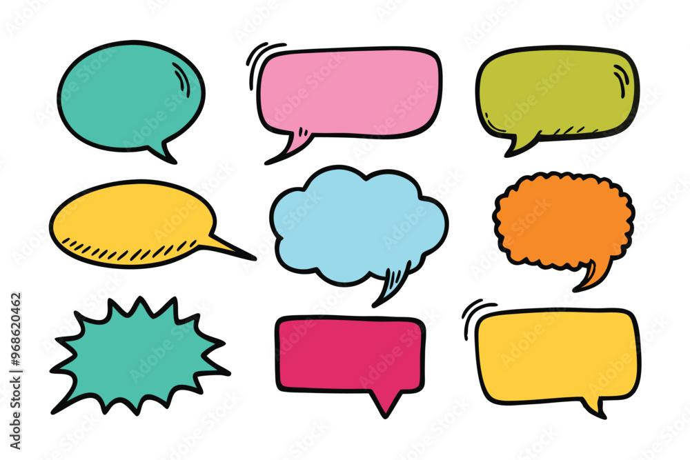 set of hand drawn Speech bubble vector illustration set of hand drawn Speech bubble vector illustration
