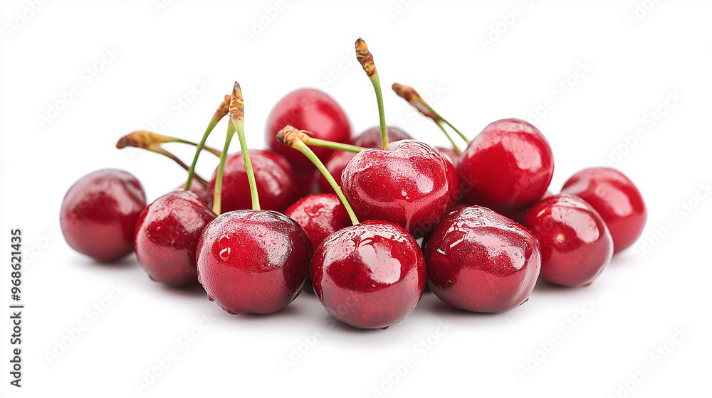 red cherries on a white background red cherries on a white background
