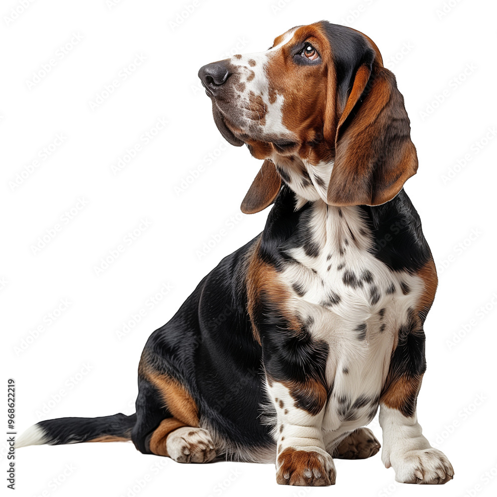 Basset Hound dog isolated on transparent background. Generated ai Basset Hound dog isolated on transparent background. Generated ai