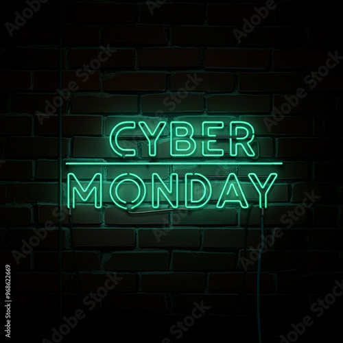 Neon "Cyber Monday" sign in...