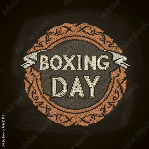 Boxing Day emblem with a de...