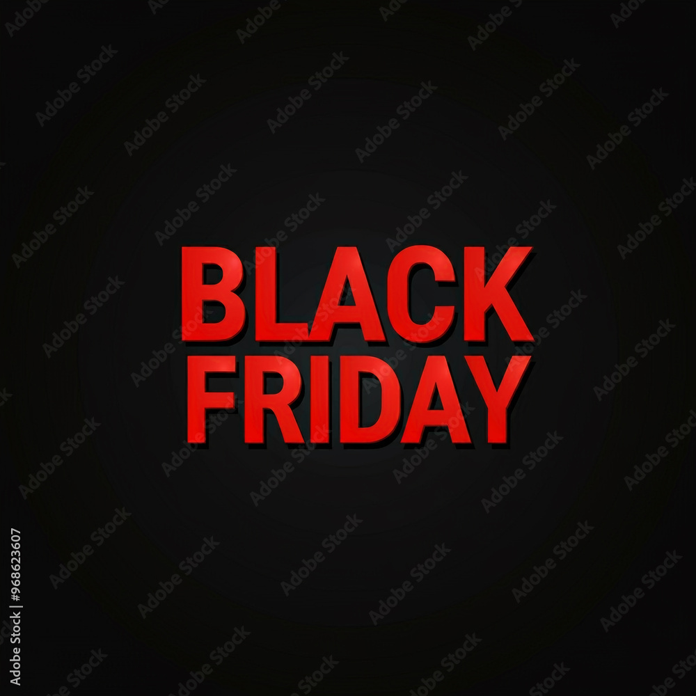 Fototapeta premium Black Friday text in bold red against a dark background, highlighting a dramatic and modern design