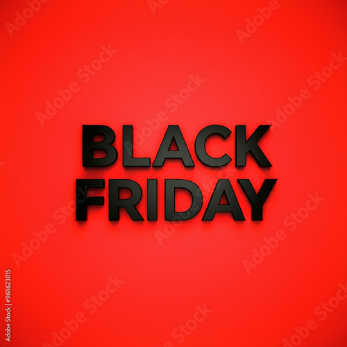 Black Friday text in bold black on a vibrant red background for a striking design