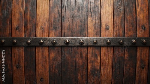 Fototapeta Naklejka Na Ścianę i Meble -  Wooden beer barrel texture background, showcasing fine wood grain and rustic details. 3D rendering.