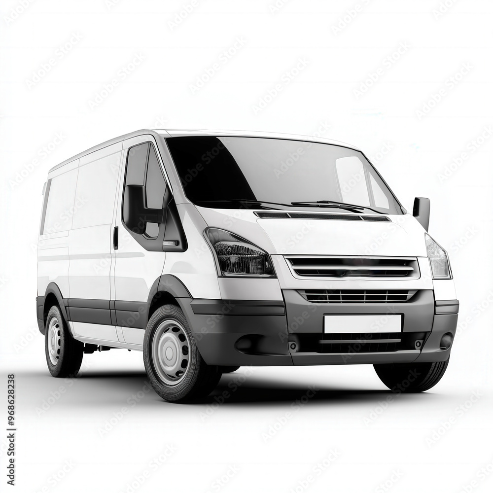 White Transit Van Isolated White Transit Van Isolated
