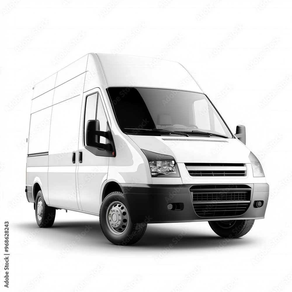 White Transit Van Isolated White Transit Van Isolated