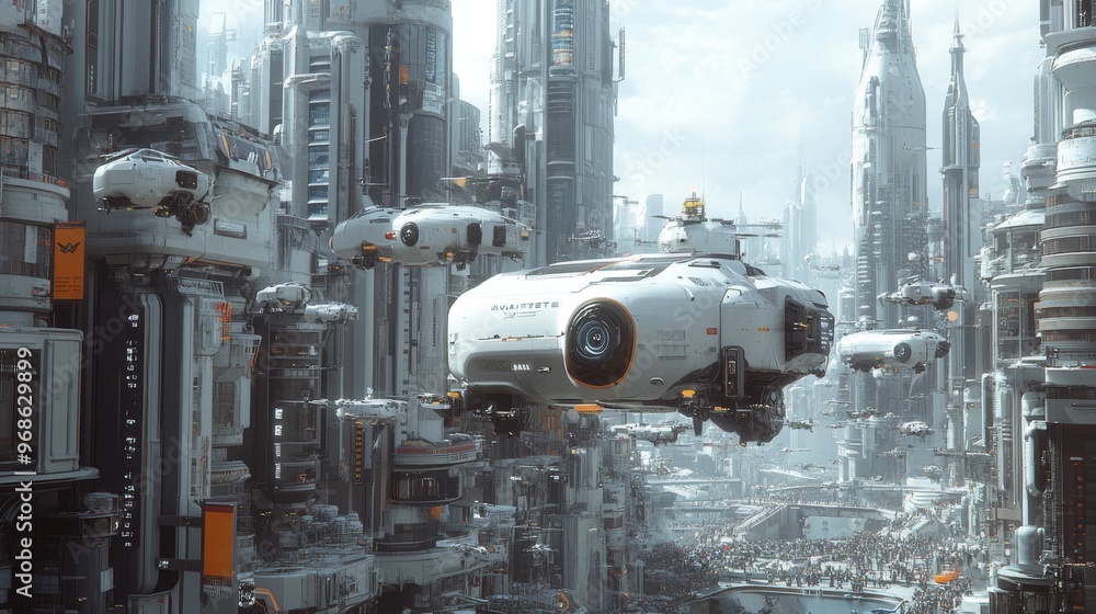 AI-guided drone delivery system transporting packages between skyscrapers in a bustling metropolis AI-guided drone delivery system transporting packages between skyscrapers in a bustling metropolis