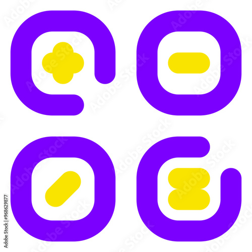 Calculator Icon Broke Line Two-Tone Style