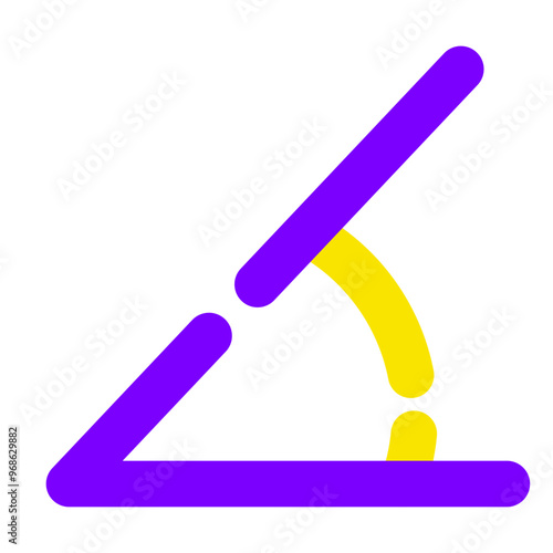 Angle Icon Broke Line Two-Tone Style
