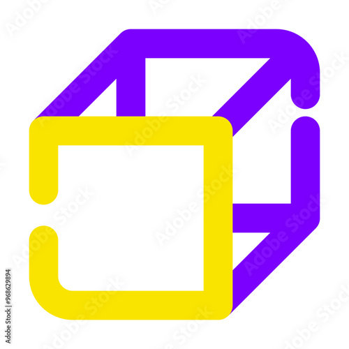 Cube Icon Broke Line Two-Tone Style