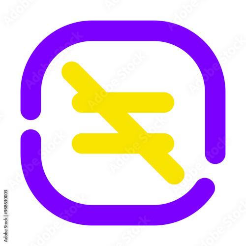 Not Equal Icon Broke Line Two-Tone Style