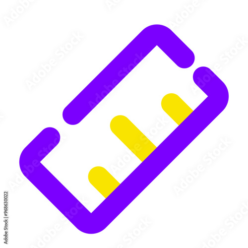Ruler Icon Broke Line Two-Tone Style