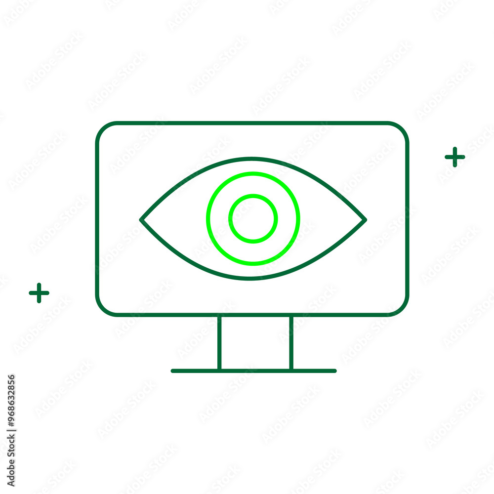 Visual Processing and AI Vision Vector Icon Design with Editable Stroke, neural networks, machine learning, vision technology Visual Processing and AI Vision Vector Icon Design with Editable Stroke, neural networks, machine learning, vision technology