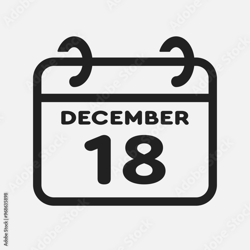 Icon page calendar day - 18 December