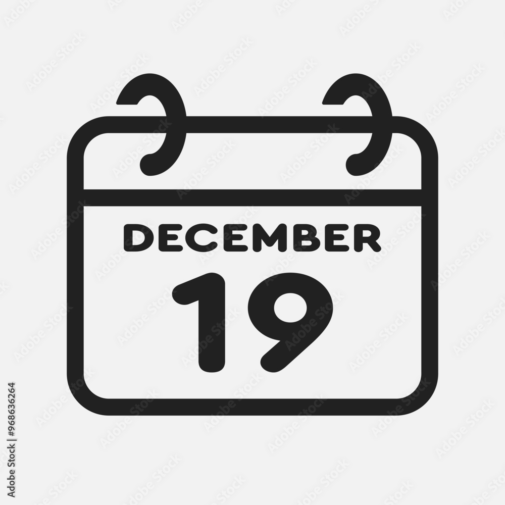 Icon page calendar day - 19 December Icon page calendar day - 19 December