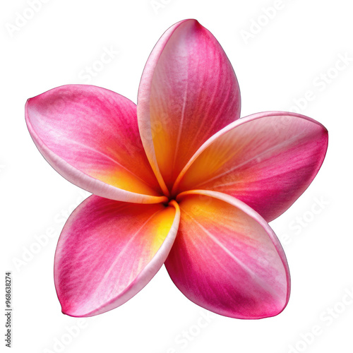 Pink Plumeria flower isolated on transparent background