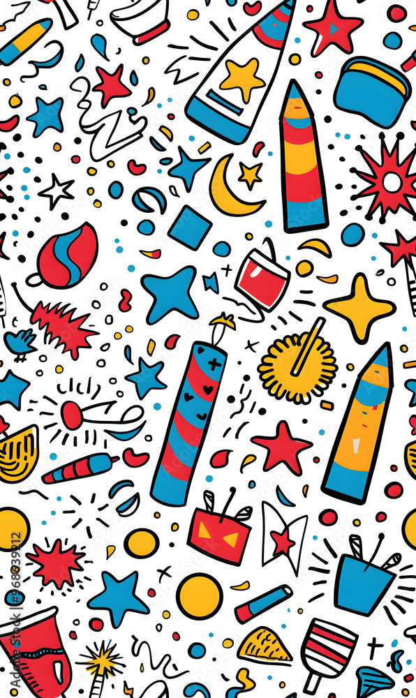 New Year and Christmas 2d cartoon or graphic advertising background, Seamless pattern New Year and Christmas 2d cartoon or graphic advertising background, Seamless pattern