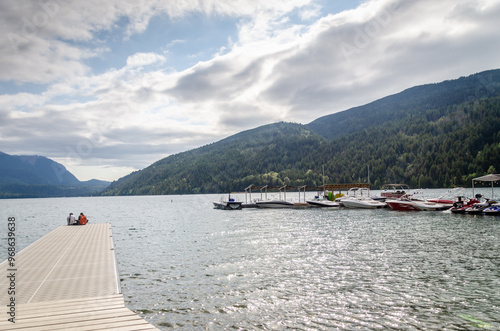 Natural beauty of the Cultus Lake in Chilliwack, Fraser Valley, BC, Canada on a cloudy day