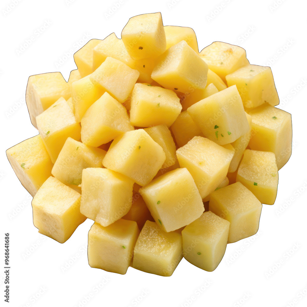 Prepared Potato Chunks isolated on transparent background Prepared Potato Chunks isolated on transparent background