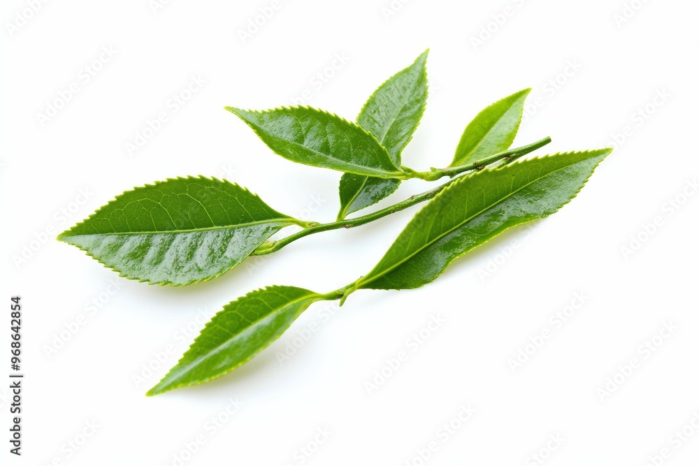 tea leaves with isolated white background tea leaves with isolated white background