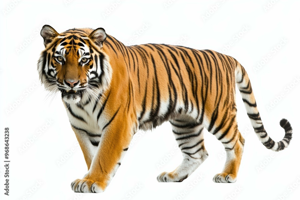 Obraz premium A Photo tiger with isolated white background 