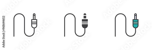Jack connector different style icon set