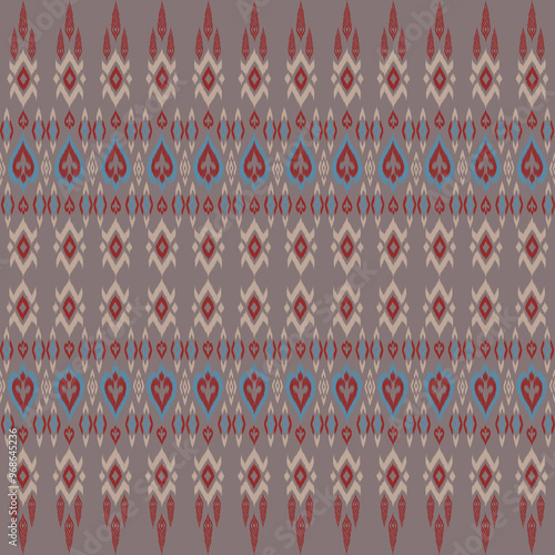 Ethnic abstract ikat art. Aztec ornament print. geometric ethnic pattern seamless color oriental. Design for background ,curtain, carpet, wallpaper, clothing, wrapping, Batik.