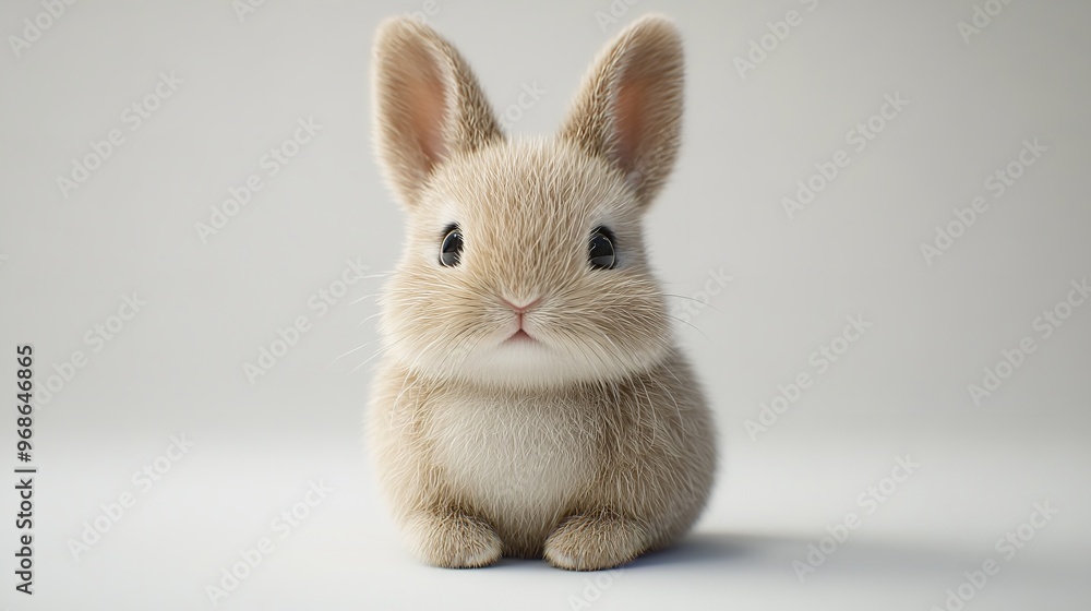 Adorable Fluffy Bunny Rabbit on White Background. Adorable Fluffy Bunny Rabbit on White Background.