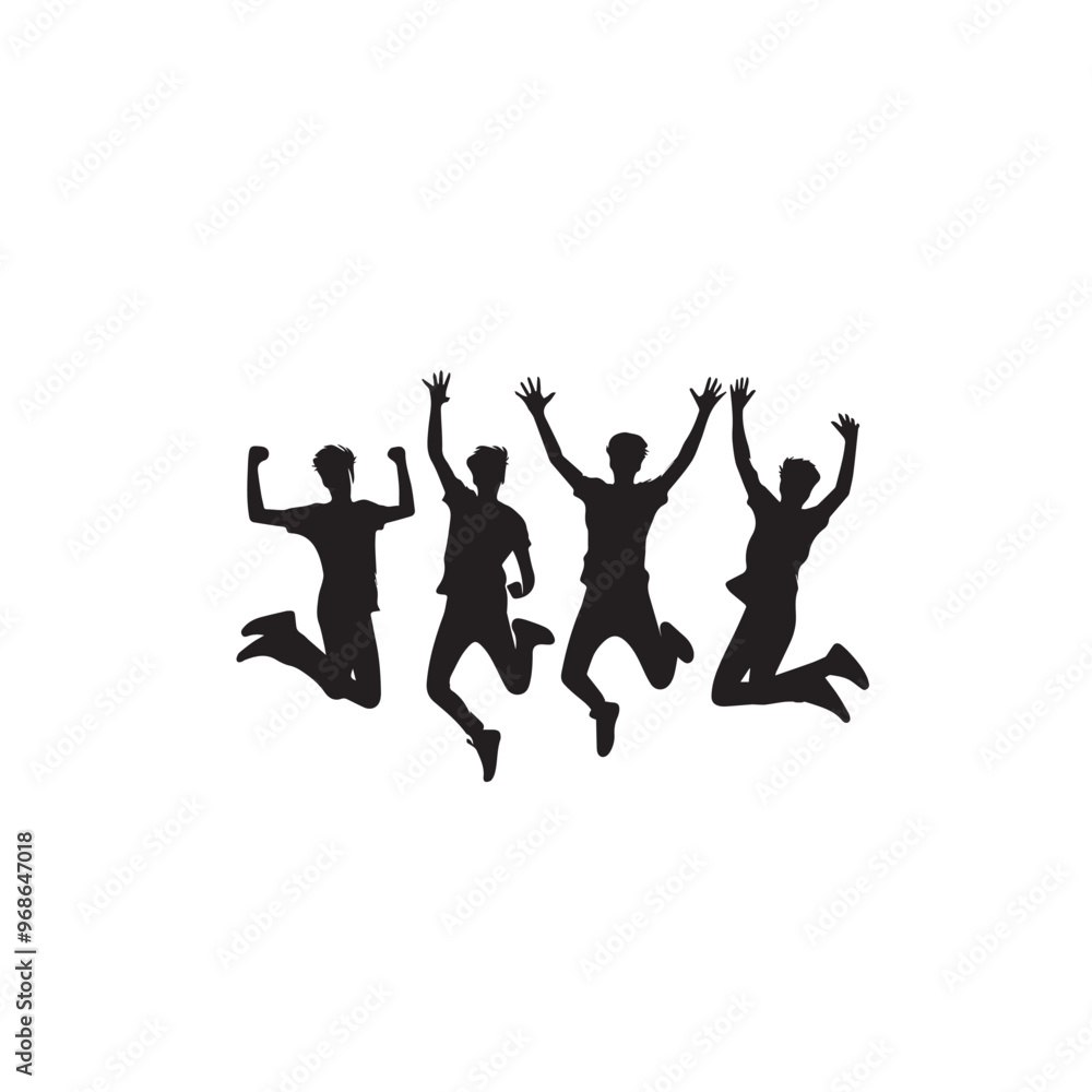 Friends enjoying silhouette. Friends group vector illustration black and white. Friends enjoying silhouette. Friends group vector illustration black and white.