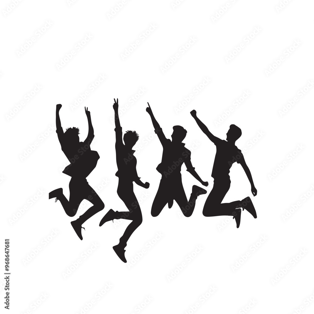 Friends enjoying silhouette. Friends group vector illustration black and white. Friends enjoying silhouette. Friends group vector illustration black and white.