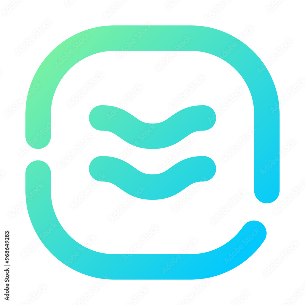 Approximately Equal Icon Gradient Broken Line Style Approximately Equal Icon Gradient Broken Line Style
