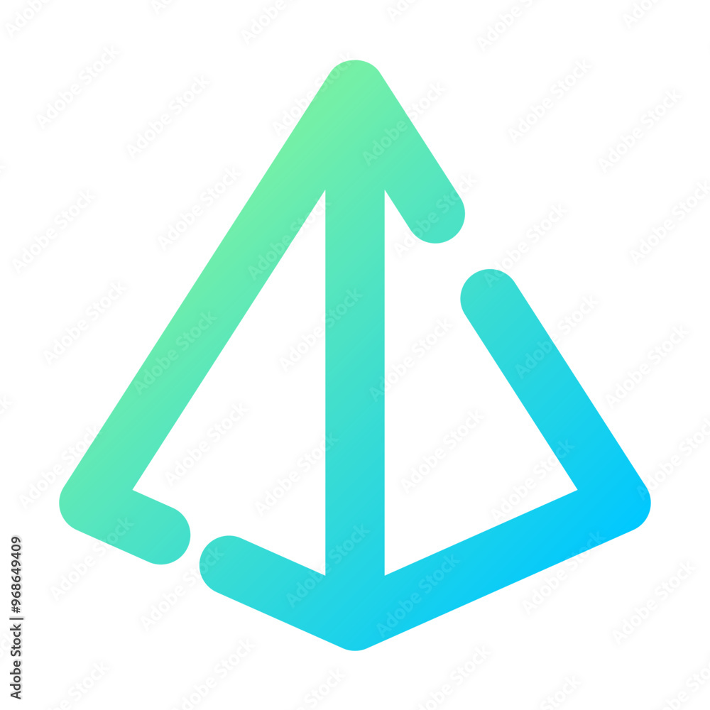 Pyramid Icon Gradient Broken Line Style Pyramid Icon Gradient Broken Line Style