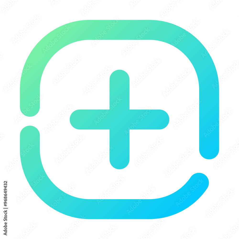 Obraz premium Plus Icon Gradient Broken Line Style