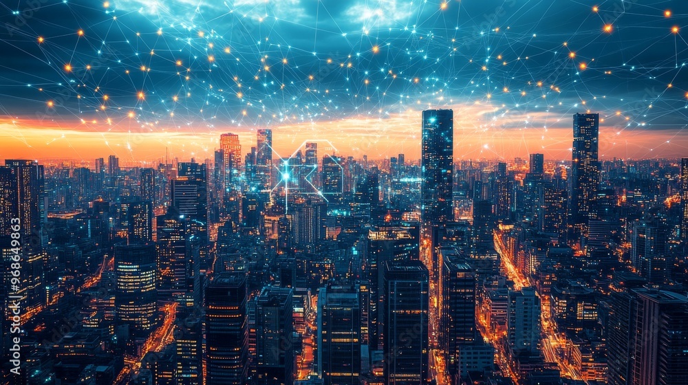 AI-managed energy-efficient smart buildings with automated controls: Futuristic buildings optimizing energy use through AI-driven systems. AI-managed energy-efficient smart buildings with automated controls: Futuristic buildings optimizing energy use through AI-driven systems.