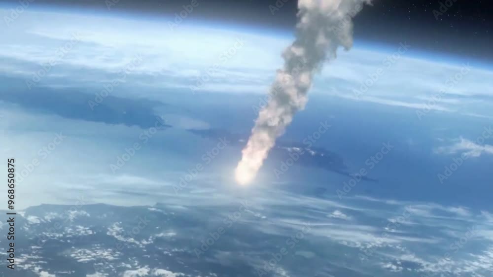 Burning meteor heading for Earth.