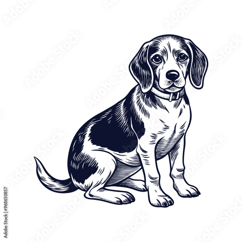 Wallpaper Mural beagle dog Silhouette Clipart isolated vector illustration Torontodigital.ca