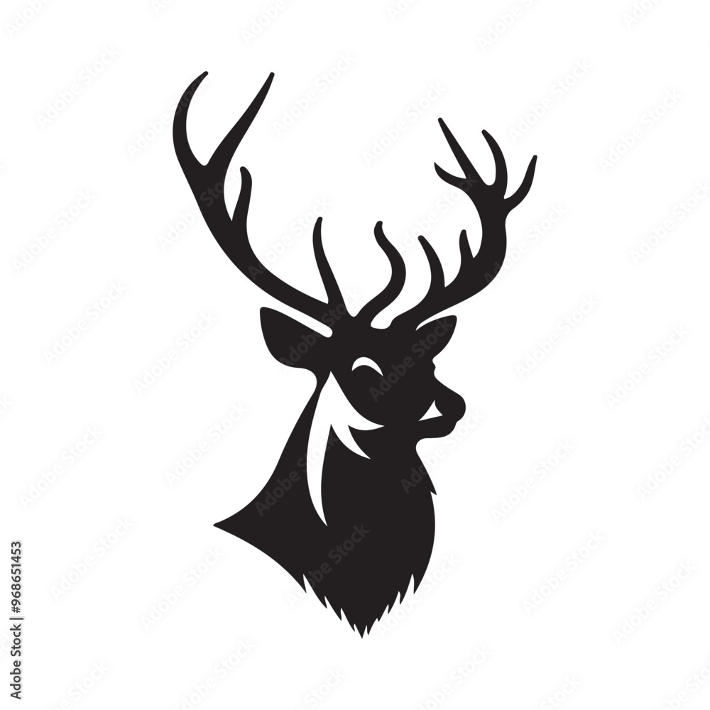 deer silhouette, wild deer silhouettes in flat style isolated on white background. Vector illustration deer silhouette, wild deer silhouettes in flat style isolated on white background. Vector illustration