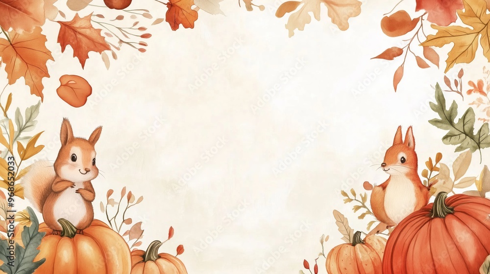 Fototapeta premium Welcoming autumn fall template background