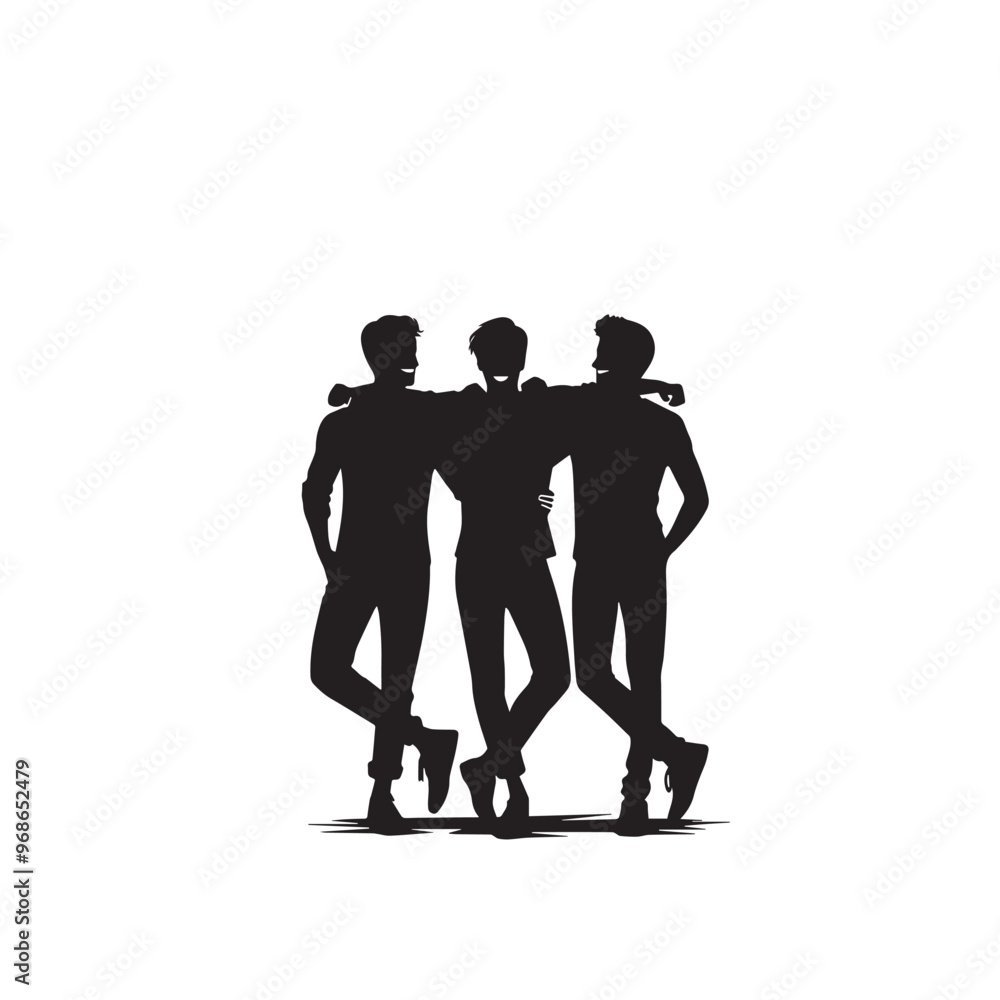 Friends enjoying silhouette. Friends group vector silhouette. Friendship day concept Friends enjoying silhouette. Friends group vector silhouette. Friendship day concept