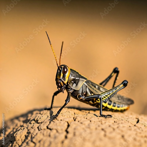 Wallpaper Mural Close-Up Macro Photography of a Grasshopper on a Brown Background

 Torontodigital.ca