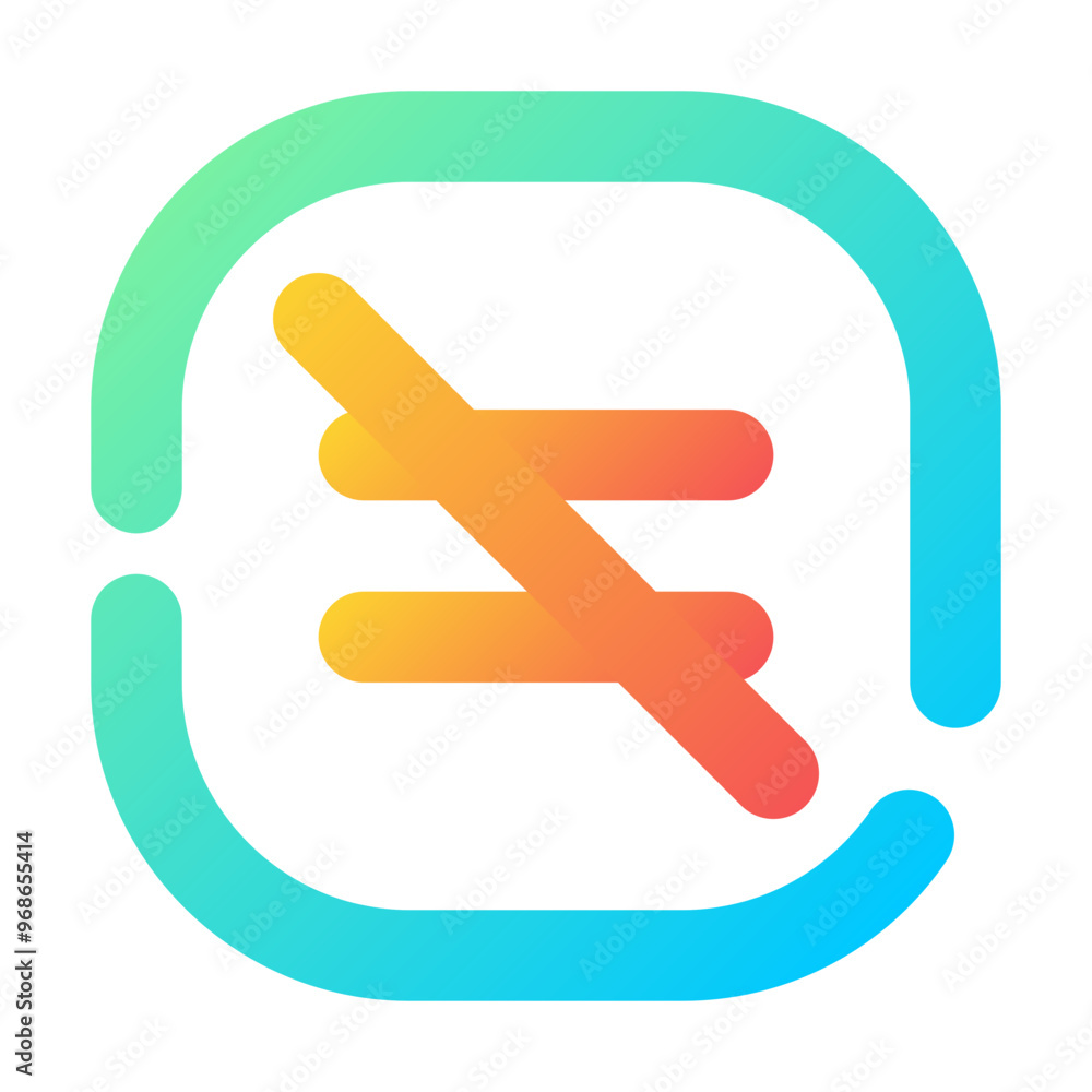 Not Equal Icon Gradient Two-Tone Broken Line Style Not Equal Icon Gradient Two-Tone Broken Line Style