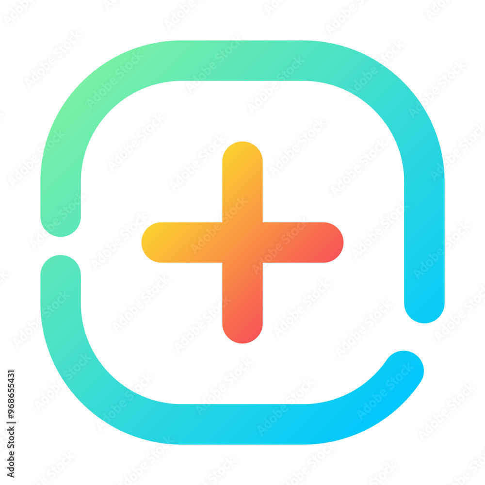 Obraz premium Plus Icon Gradient Two-Tone Broken Line Style