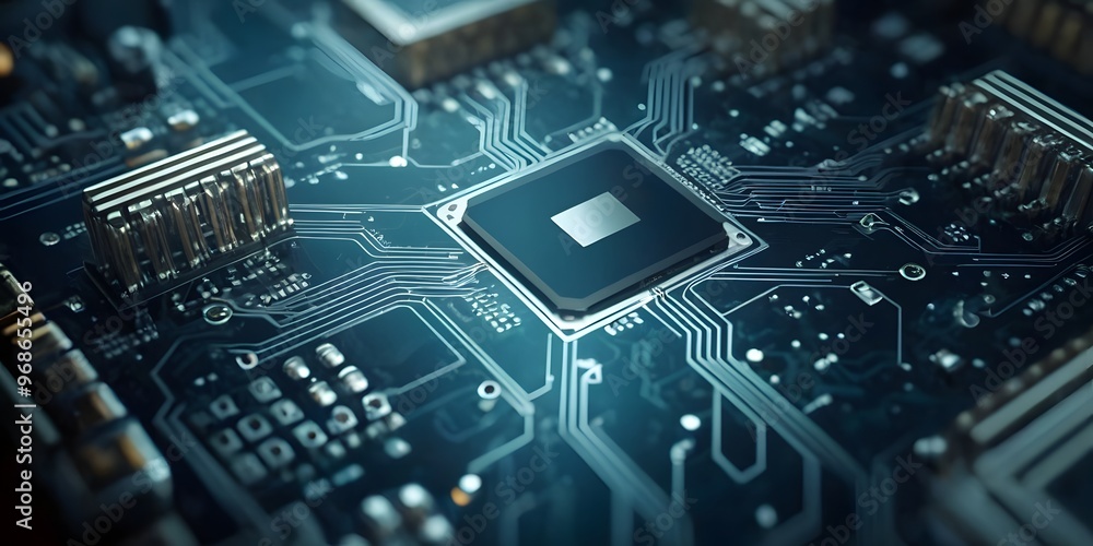 Powerful Computer Processor on Circuit Board Powerful Computer Processor on Circuit Board