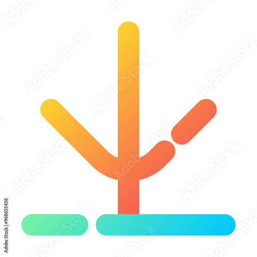 Parabola Icon Gradient Two-Tone Broken Line Style